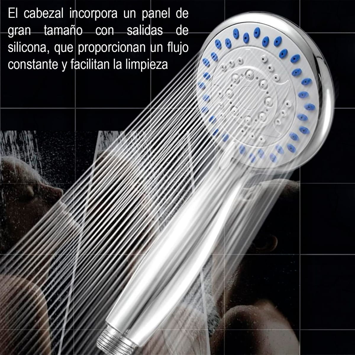 Duchero Con Regulador De Caudal 5 Modos Manguera 1,5 M Largo - Imagen 5
