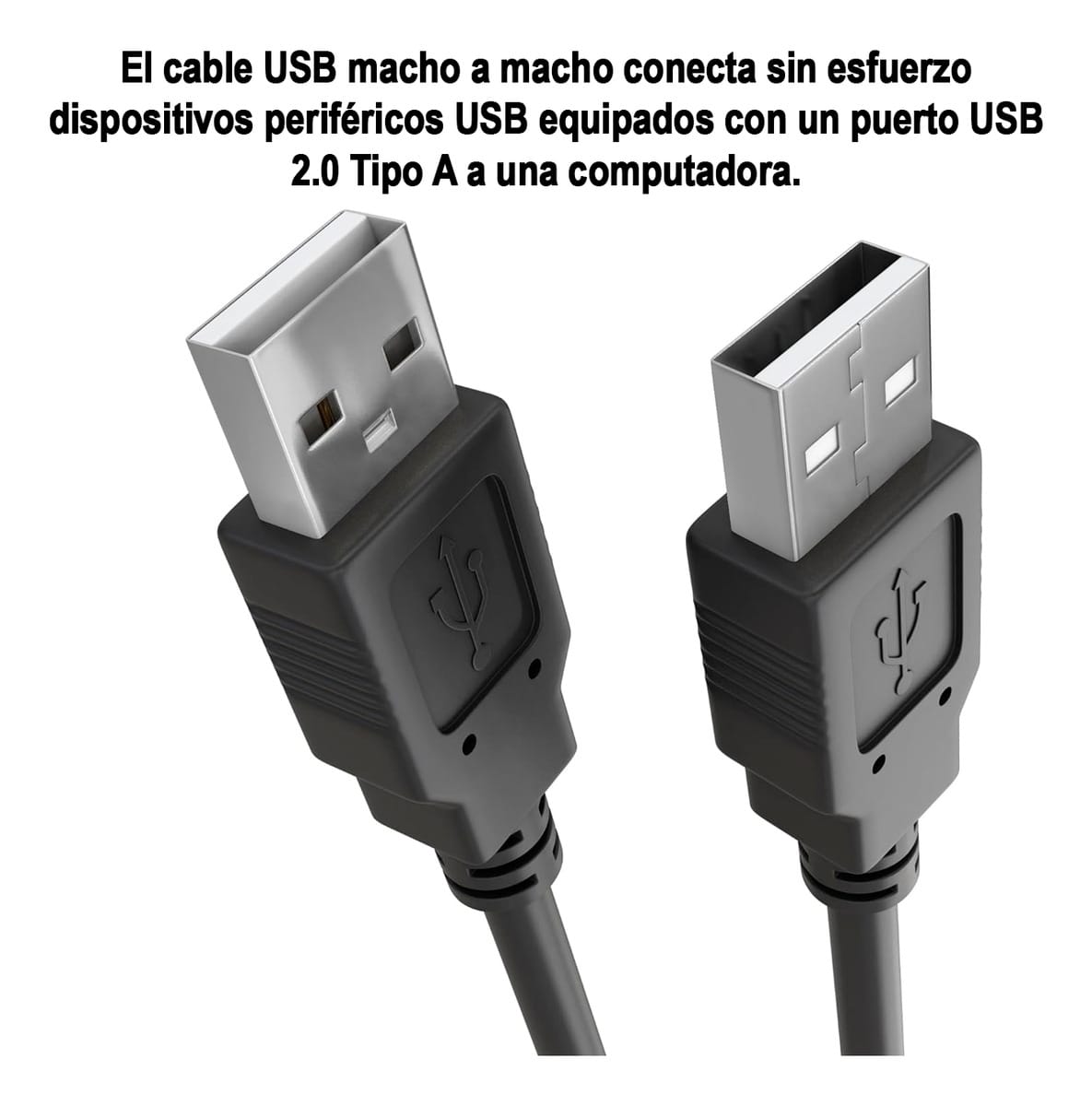 Cable Usb Macho A Usb Macho 2.0 1,5 Metros Color Negro - Imagen 4