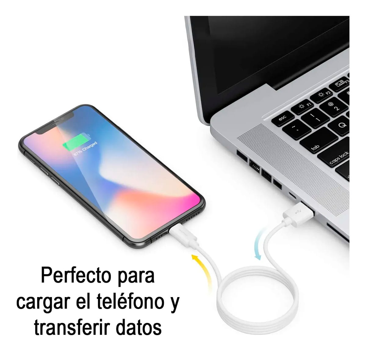 Cable iPhone 6/7 Lightning A Usb 1 Metro iPad Ios Treqa - Imagen 7