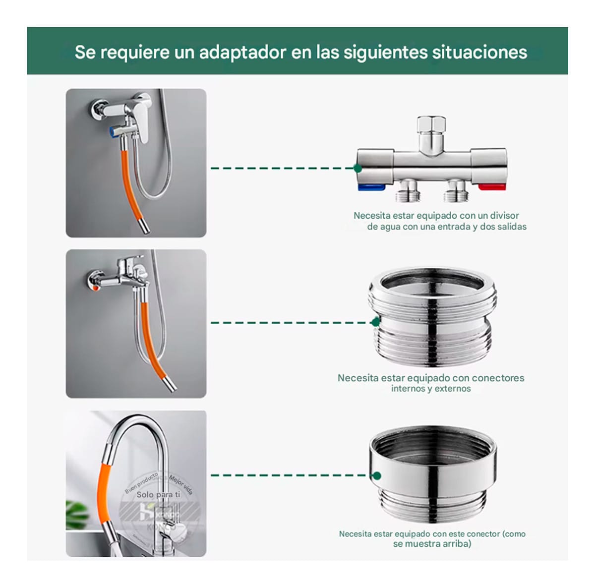 Manguera Flexible Para Grifo 20 Cm Giro 360° Diámetro 1/2 - Imagen 7