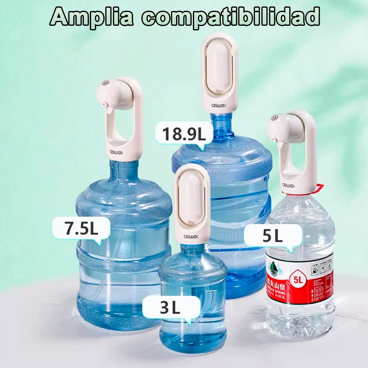 Bomba Dispensadora De Agua Eléctrica Plegable Carga Usb - Imagen 3