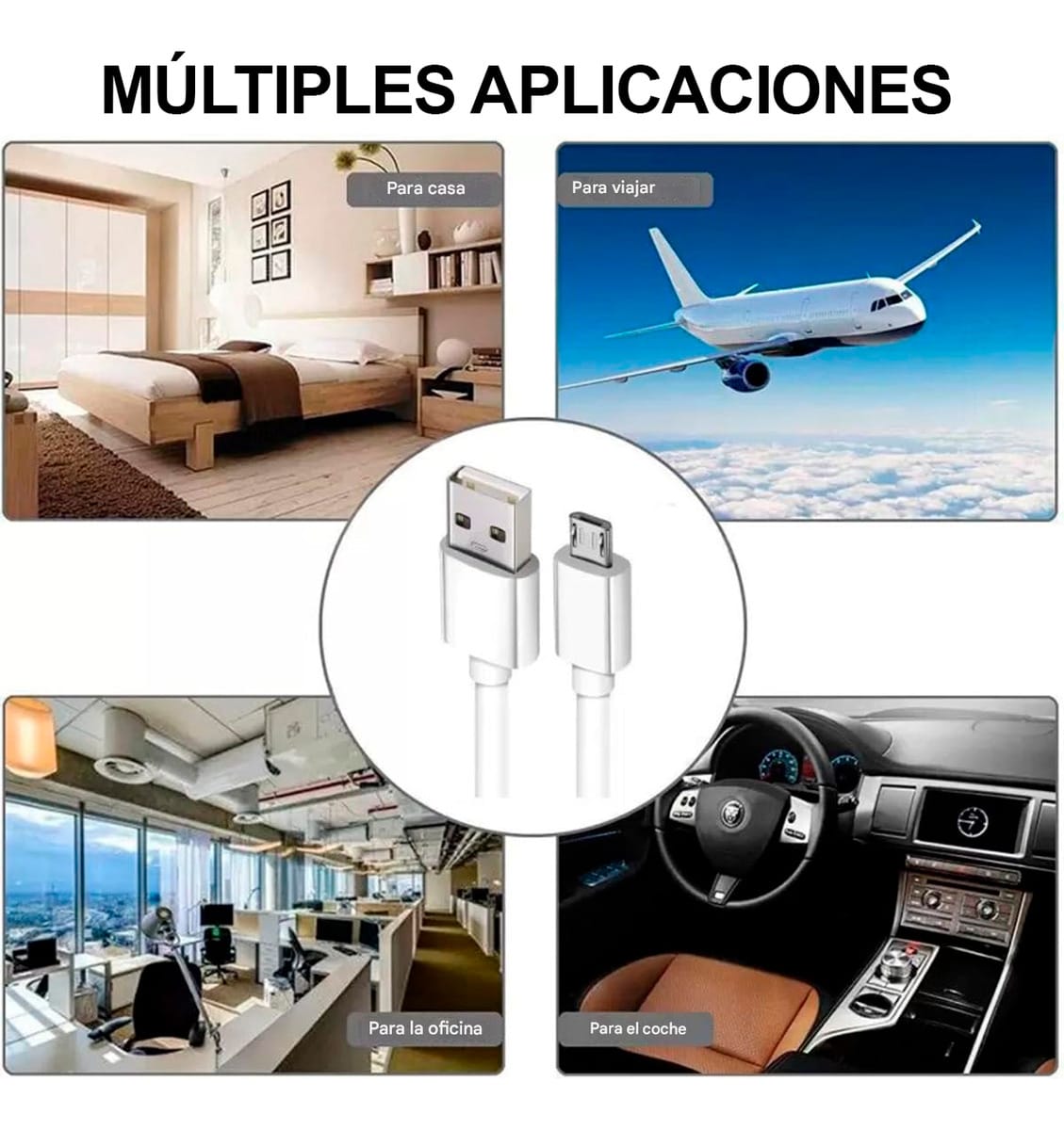 Cable Datos Micro Usb V8 Cargador Celular 2 Metros Treqa - Imagen 3