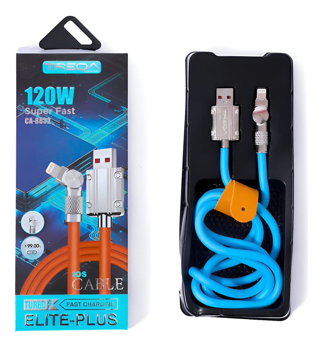 Cable iPhone Entrada Giratoria 1 M Treqa Ca-8832 Carga 120 W
