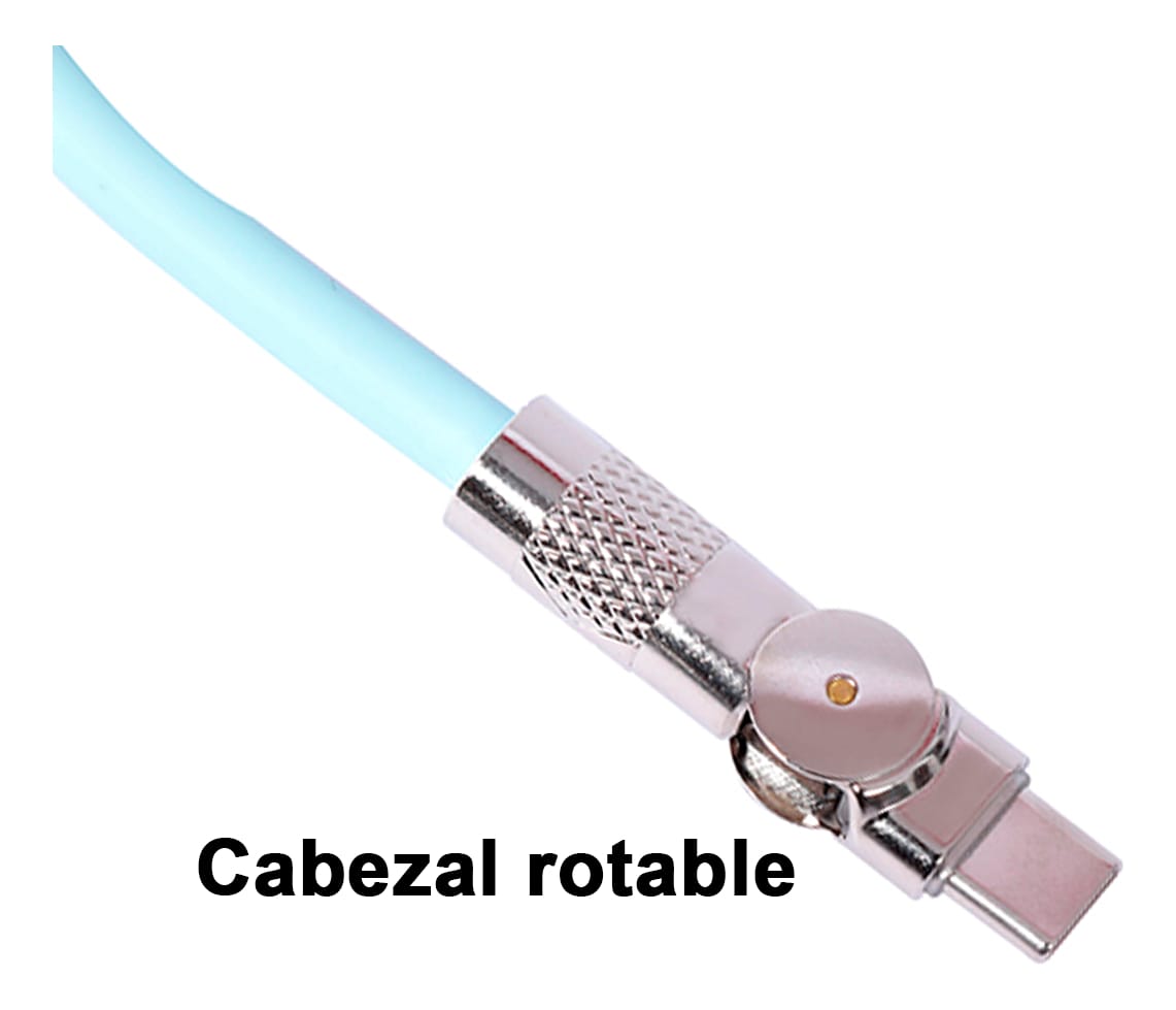 Cable Tipo C A Usb Entrada Giratoria 180 Grados 1mt Treqa - Imagen 7
