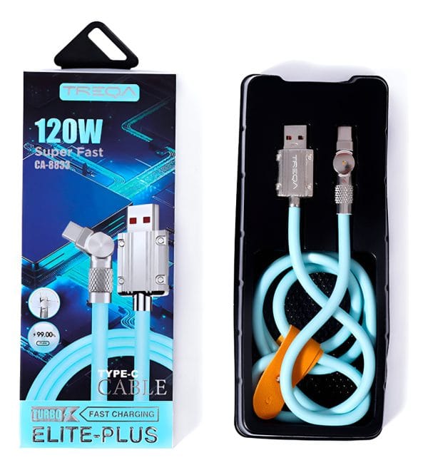 Cable Tipo C A Usb Entrada Giratoria 180 Grados 1mt Treqa - Imagen 8