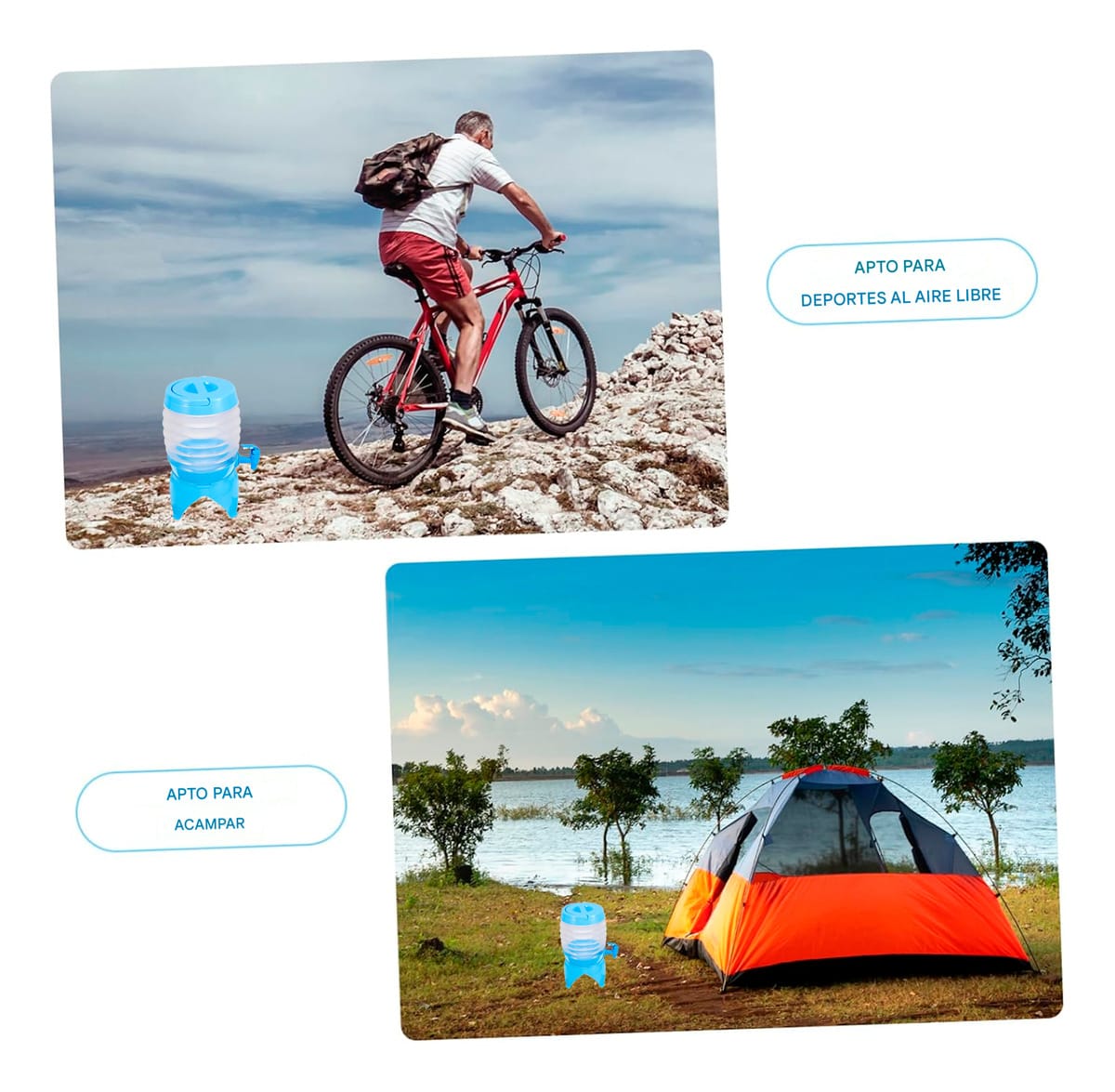 Bidón Para Agua Plegable 5.5 L Portátil Camping Y Fiestas - Imagen 4