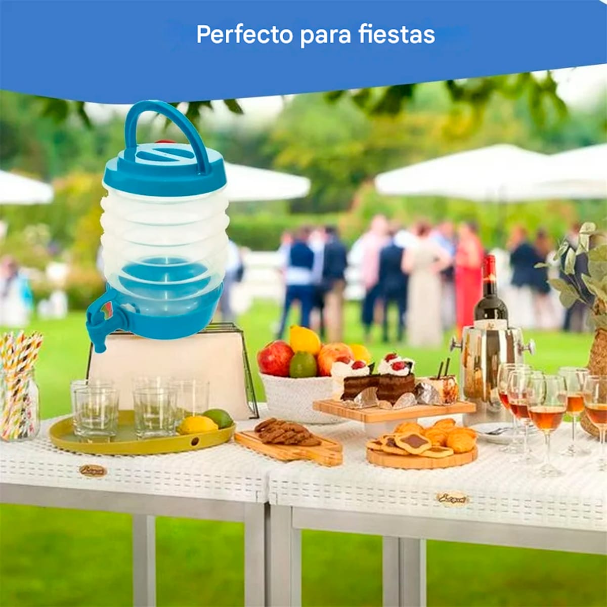 Bidón Para Agua Plegable 5.5 L Portátil Camping Y Fiestas - Imagen 7