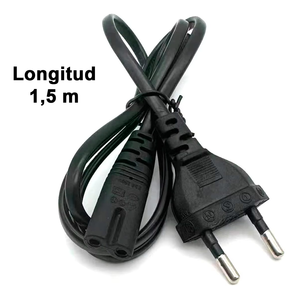 Cable Alimentación Interlock Tipo 8 Grabador 1,5 Mts Negro - Imagen 2