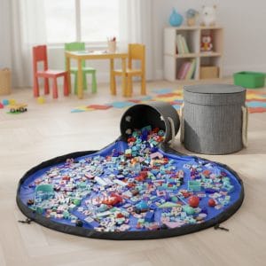 Canasto Alfombra Para Juguetes Organizador 1,5m Diámetro
