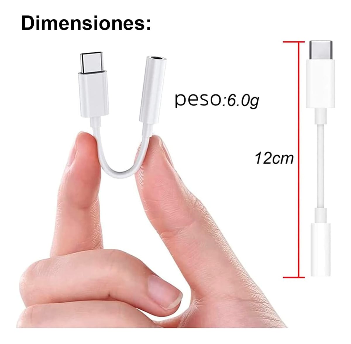 Adaptador Audio Tipo Usb C Macho A Jack Spica Hembra 3,5 Mm - Imagen 2