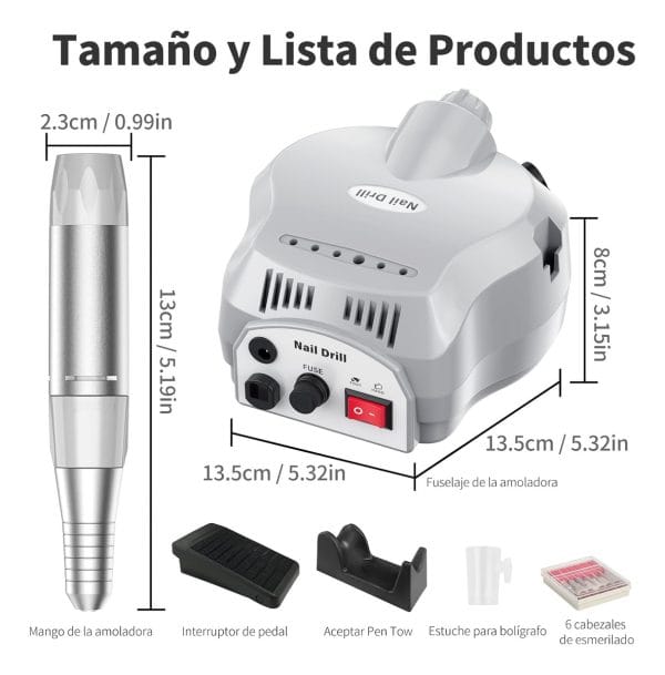 Torno De Uñas Manos O Pies 35000rpm Profesional Con Pedalera - Imagen 7