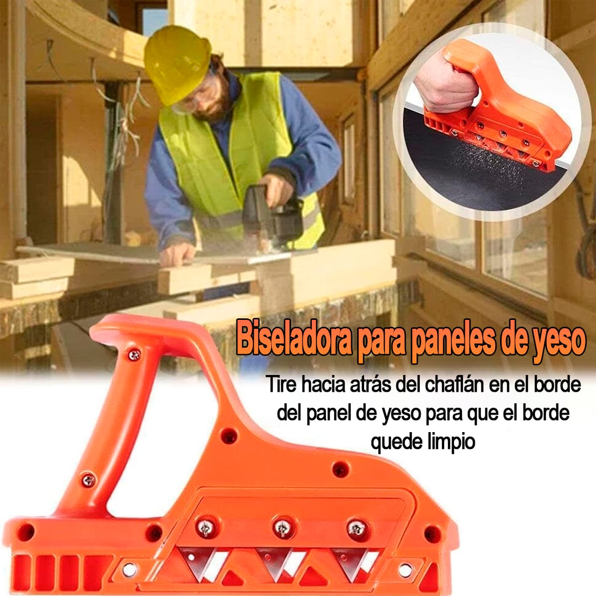 Biseladora Manual Para Placas De Yeso Con Juego De Cuchillas - Imagen 2