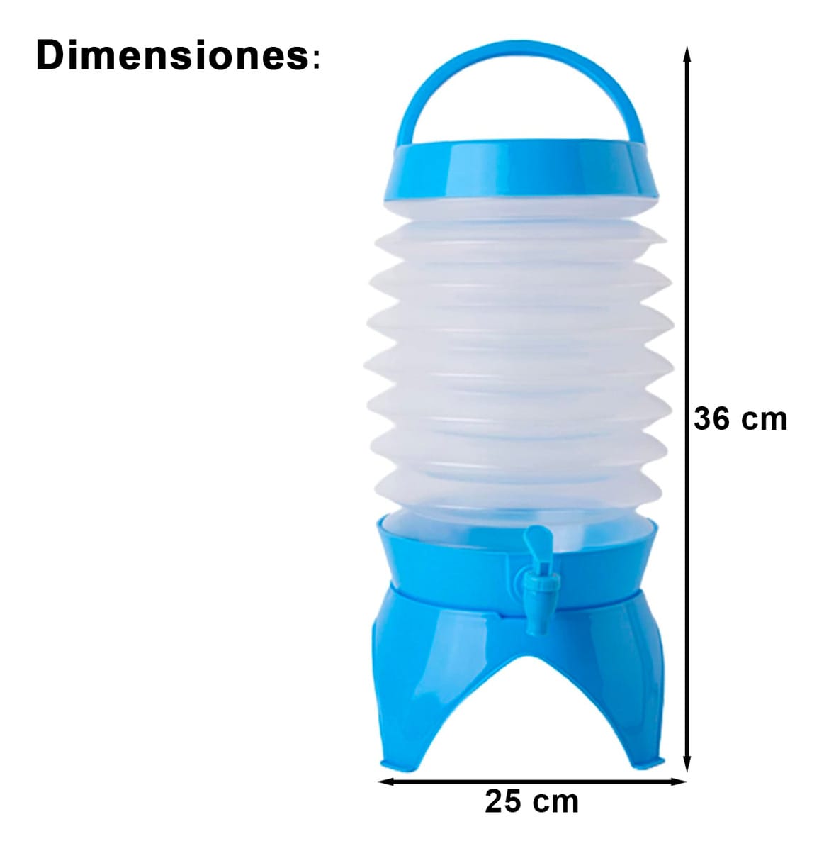 Bidón Para Agua Plegable 5.5 L Portátil Camping Y Fiestas - Imagen 6
