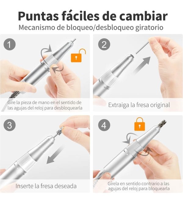 Torno De Uñas Manos O Pies 35000rpm Profesional Con Pedalera - Imagen 6