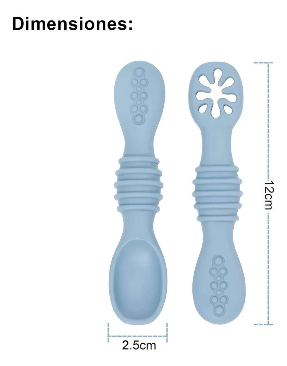 Cucharas De Bebé En Silicona Grado Alimenticio 2 Unidades - Imagen 7