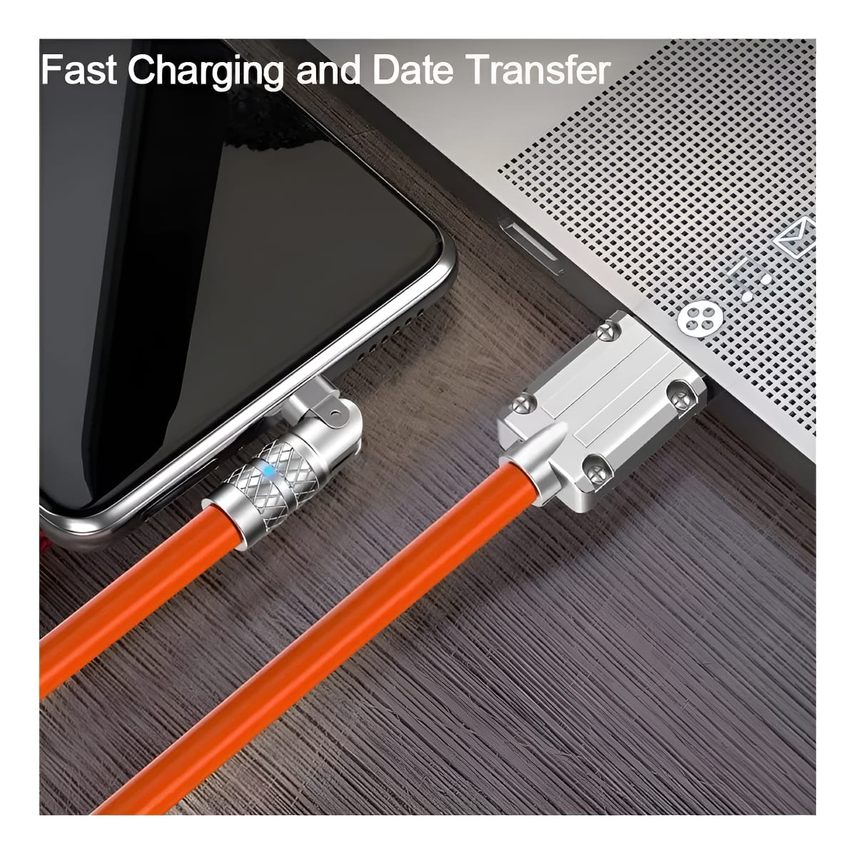 Cable iPhone Entrada Giratoria 1 M Treqa Ca-8832 Carga 120 W - Imagen 2