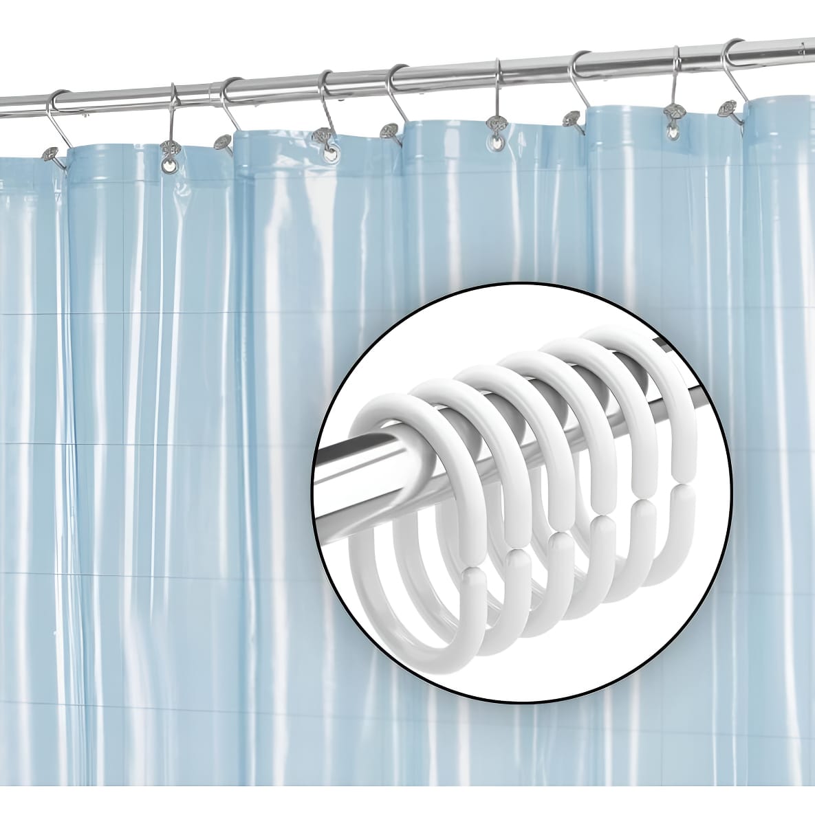 Cortina De Baño Traslucida 180x180 Cm Impermeable Y Antimoho - Imagen 2