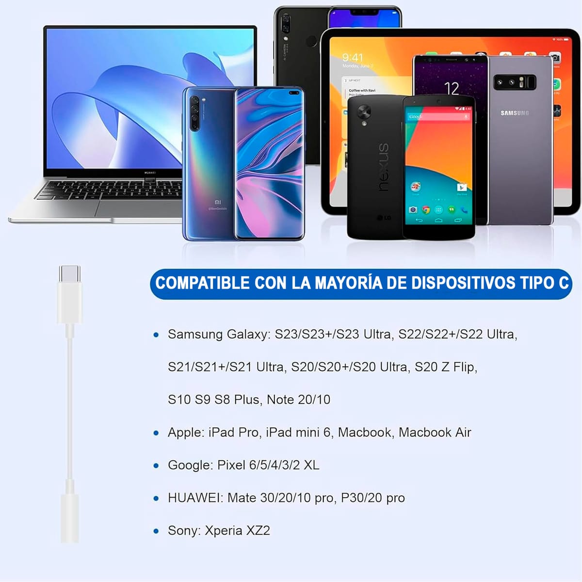 Adaptador Audio Tipo Usb C Macho A Jack Spica Hembra 3,5 Mm - Imagen 8