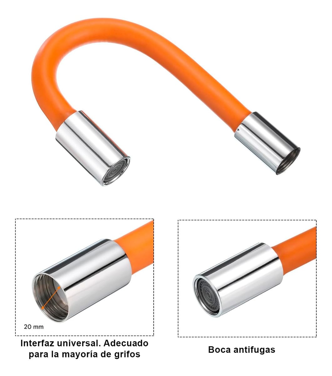 Manguera Flexible Para Grifo 20 Cm Giro 360° Diámetro 1/2 - Imagen 4