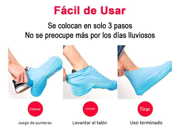 Cubre Zapatos Impermeables Antideslizantes Protector Lluvia - Imagen 7