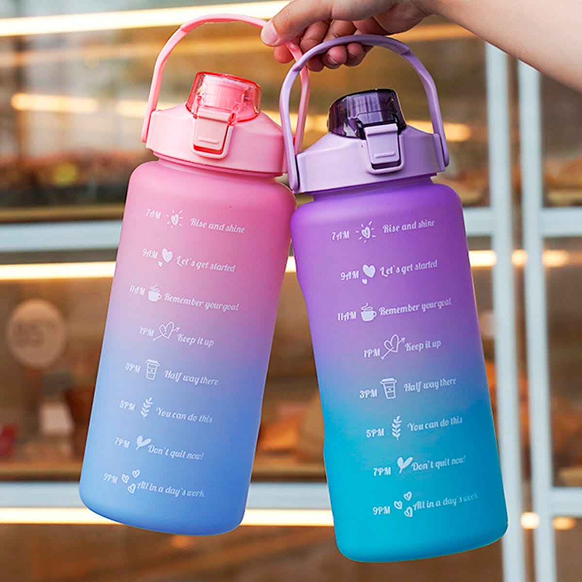 Botella De Agua Deportiva 2 L Con Frases Motivadoras - Imagen 3