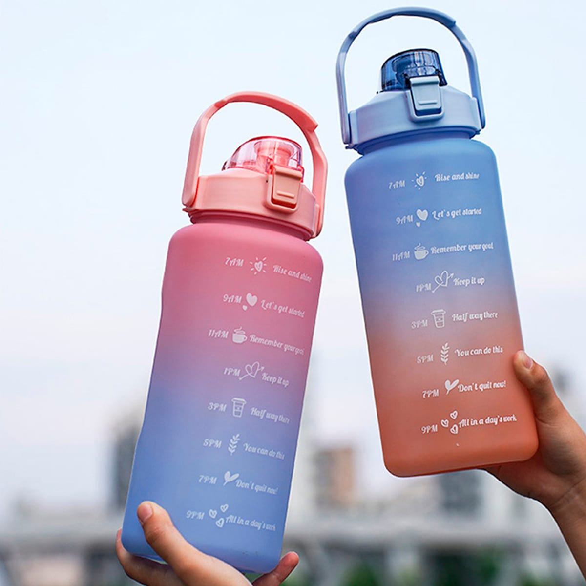 Botella De Agua Deportiva 2 L Con Frases Motivadoras - Imagen 9