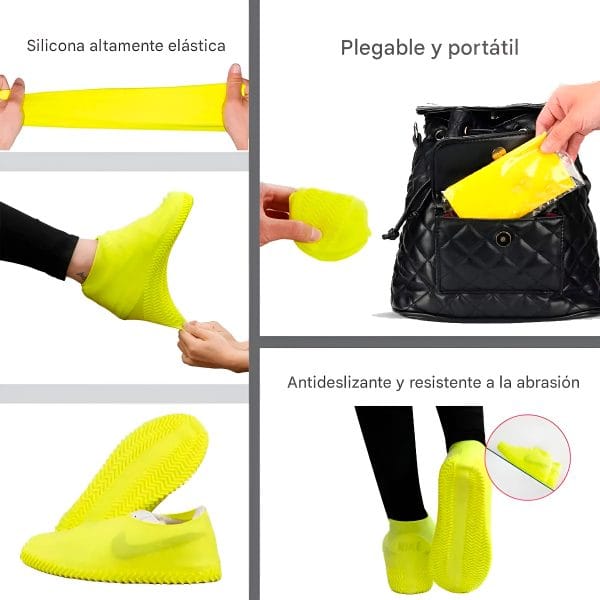 Cubre Zapatos Impermeables Antideslizantes Protector Lluvia - Imagen 3