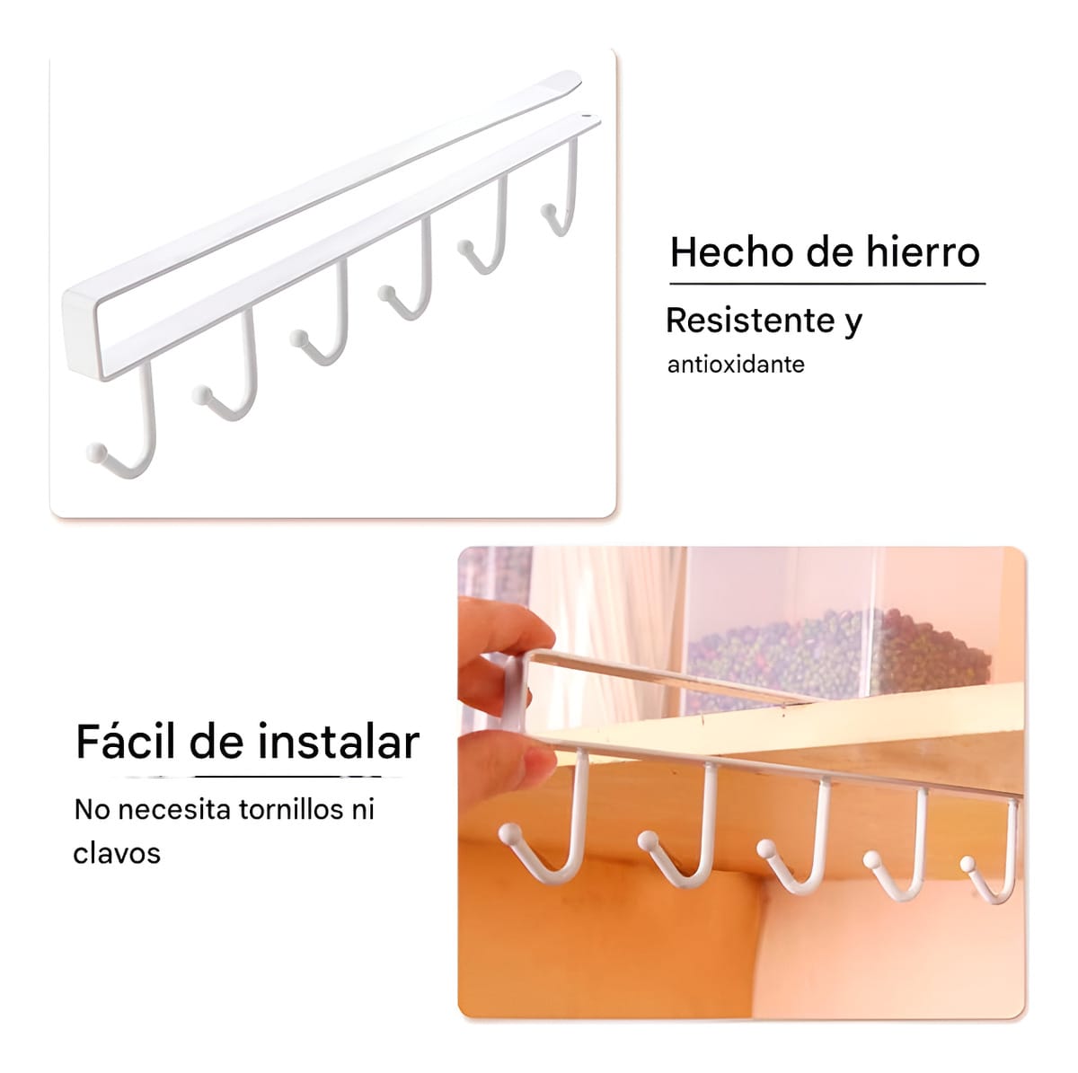 Soporte Organizador Colgante Alacena Estante Ganchos 3 Kg - Imagen 3