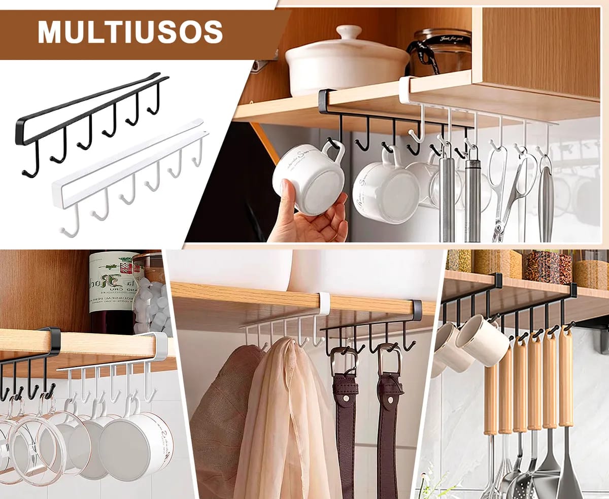 Soporte Organizador Colgante Alacena Estante Ganchos 3 Kg - Imagen 5