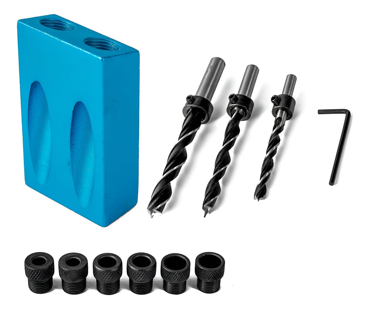 Posicionador Punzón De Carpintería 15° 3 Brocas De 6/8/10 Mm