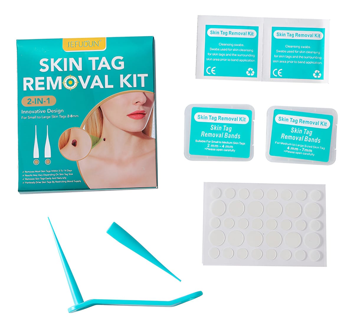 Kit De Eliminación Verrugas Lunares 40 Piezas Microetiquetas