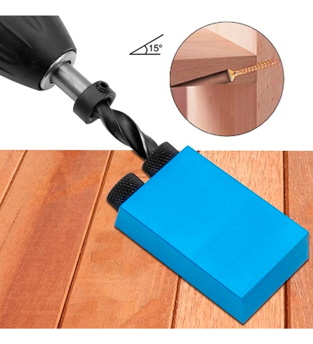 Posicionador Punzón De Carpintería 15° 3 Brocas De 6/8/10 Mm - Imagen 4