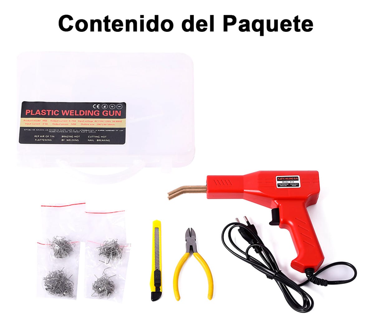 Kit Pistola Soldadora Grapadora De Plásticos Con Accesorios - Imagen 5