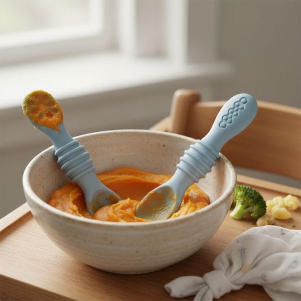 Cucharas De Bebé En Silicona Grado Alimenticio 2 Unidades - Imagen 3
