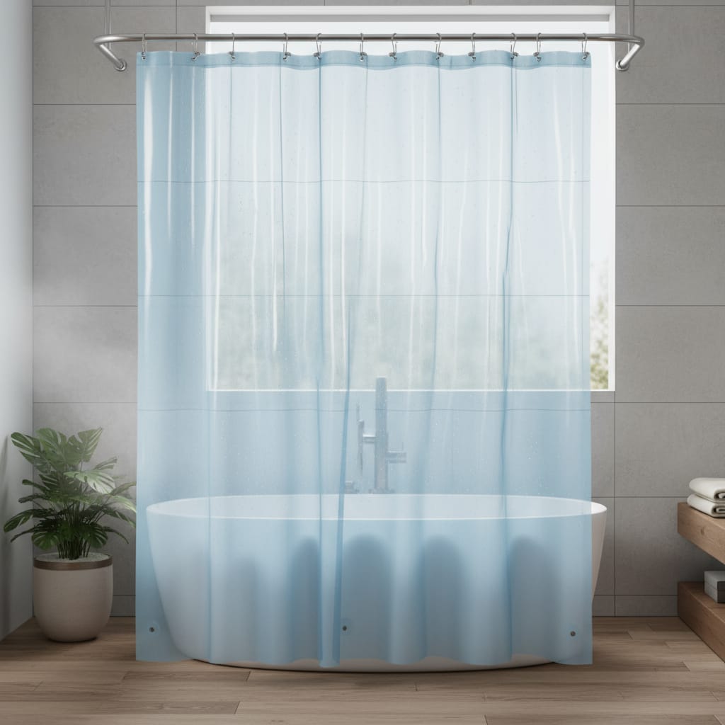 Cortina De Baño Traslucida 180x180 Cm Impermeable Y Antimoho