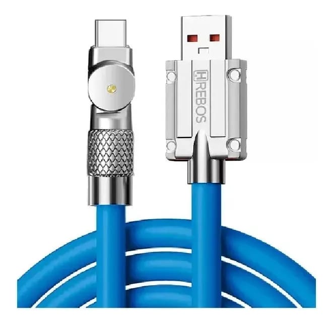 Cable Tipo C A Usb Entrada Giratoria 180 Grados 1mt Treqa - Imagen 6