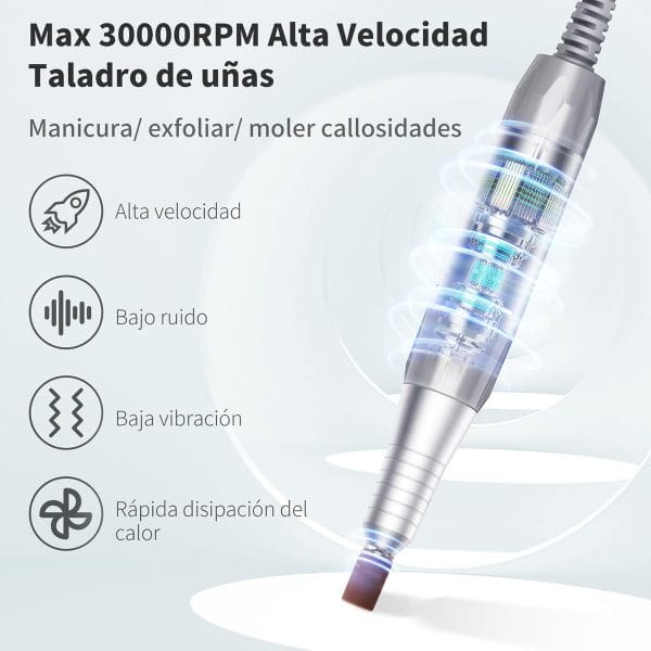 Torno De Uñas Manos O Pies 35000rpm Profesional Con Pedalera - Imagen 4