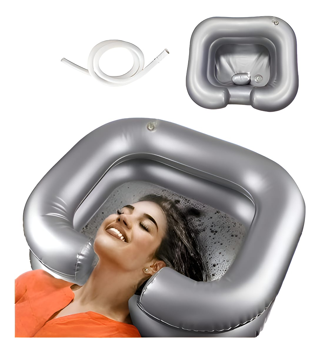 Lavado Portátil Inflable Para Lavar El Cabello En Cama Hogar