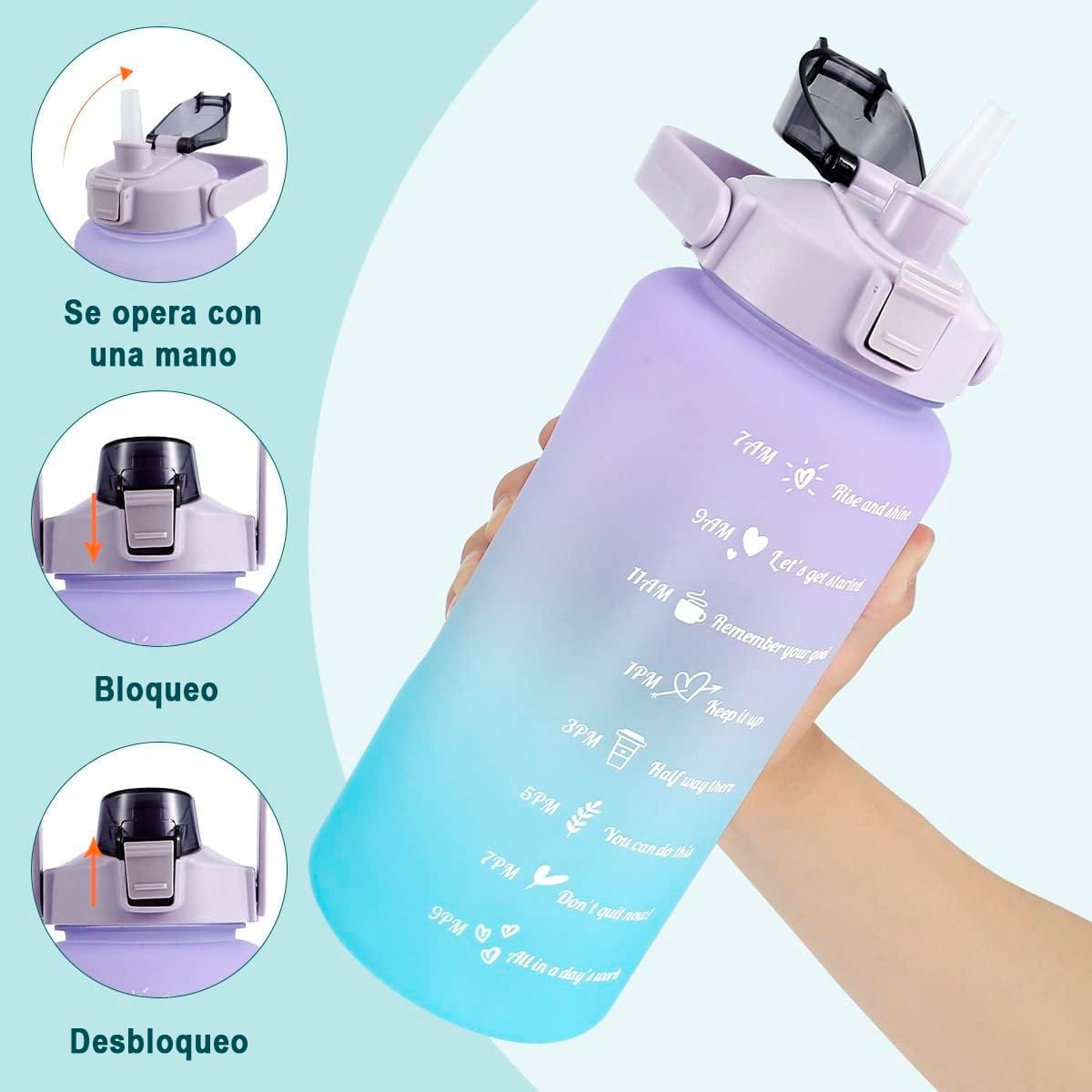 Botella De Agua Deportiva 2 L Con Frases Motivadoras - Imagen 4