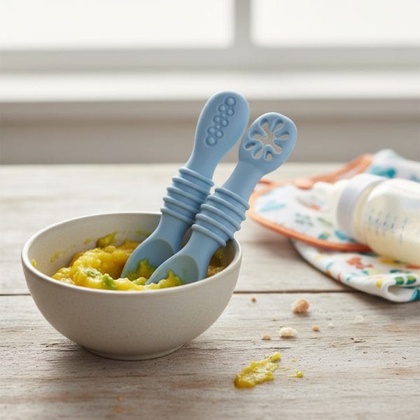 Cucharas De Bebé En Silicona Grado Alimenticio 2 Unidades