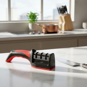 Afilador Cuchillo Tijera Manual 3 Medidas Mango Ergonomico