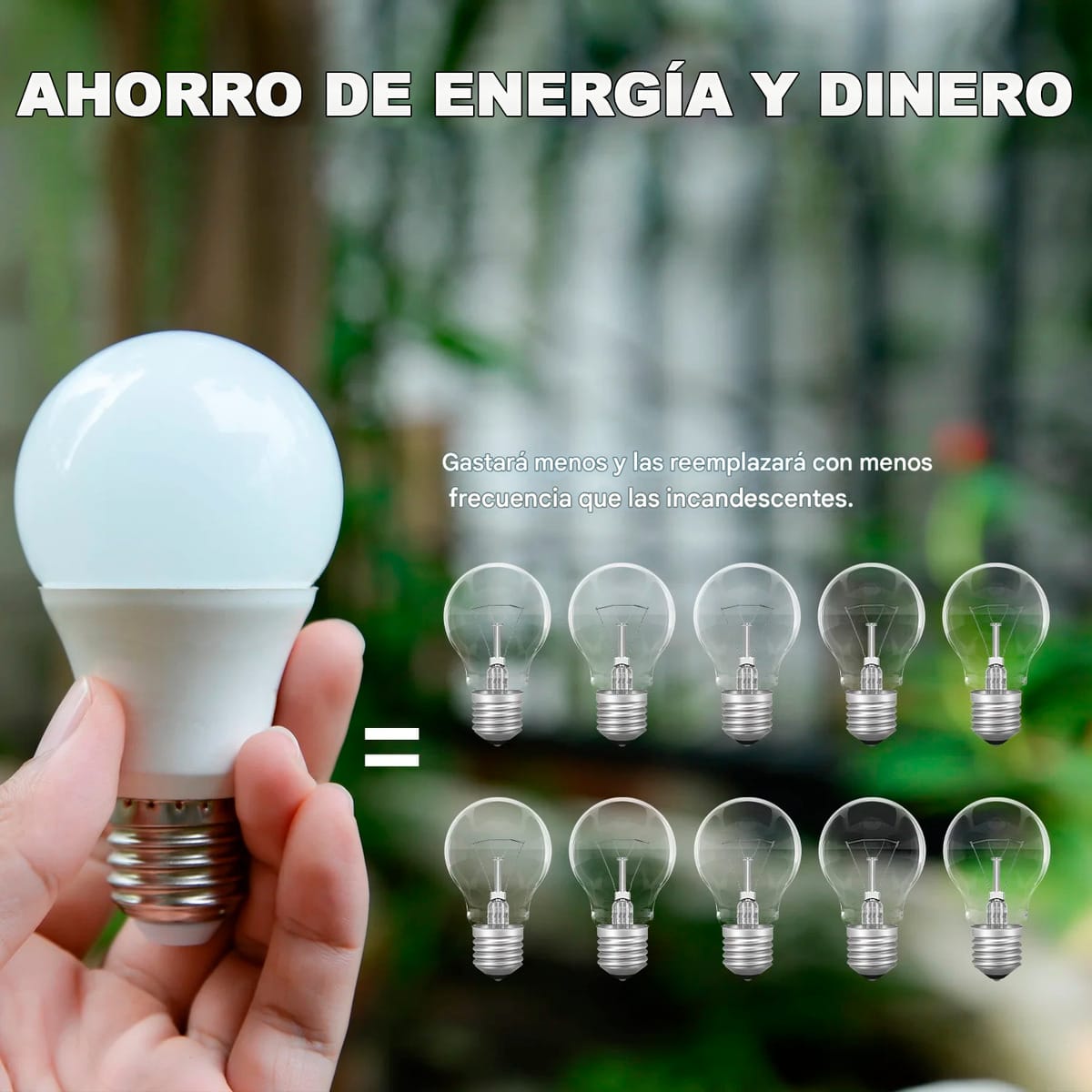 Lampara Led 9w Base Lisa Blanco Frio 860 Lm Bombitas Luz - Imagen 3