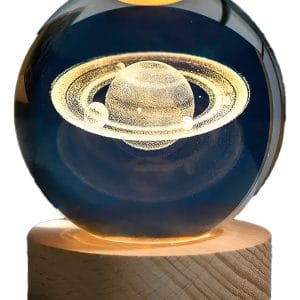 Lámpara Bola De Cristal De Saturno 6 Cm Diámetro Cable Usb