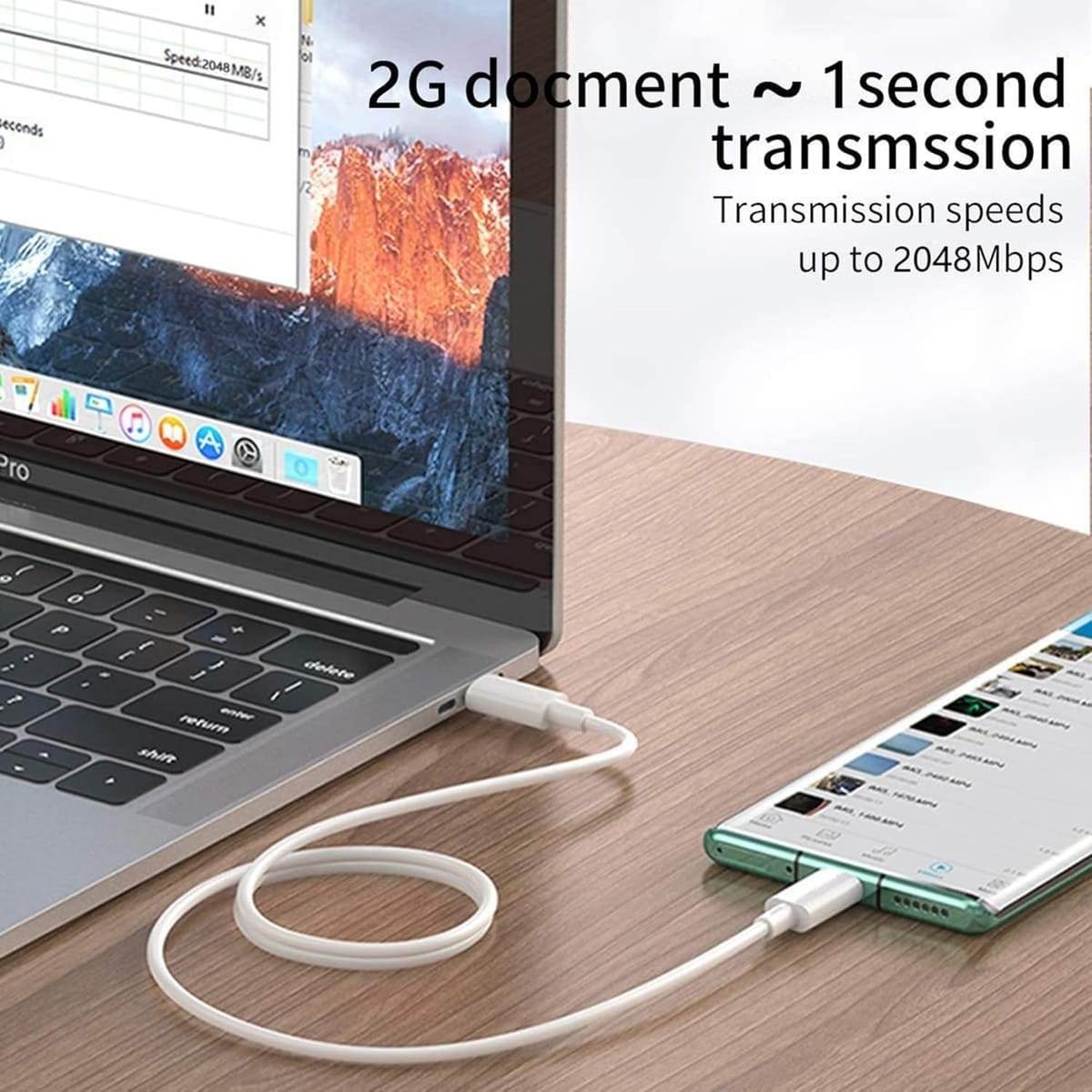 Cable Usb Tipo C A Tipo C Carga Rapida Qc 5.0 Datos 1m Treqa - Imagen 5