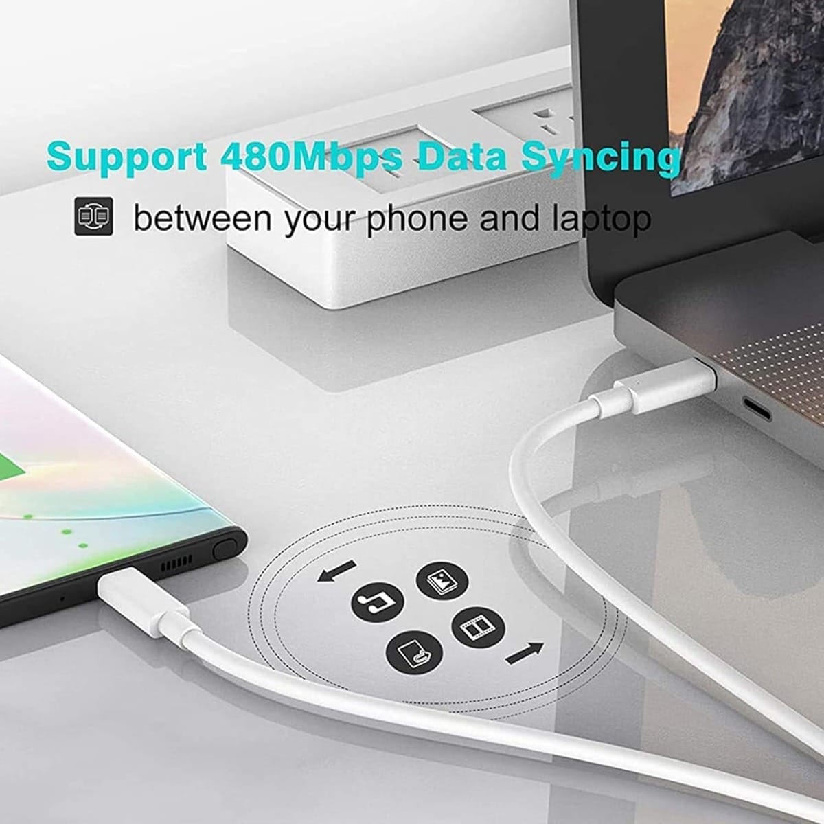 Cable Usb Tipo C A Tipo C Carga Rapida Qc 5.0 Datos 1m Treqa - Imagen 7