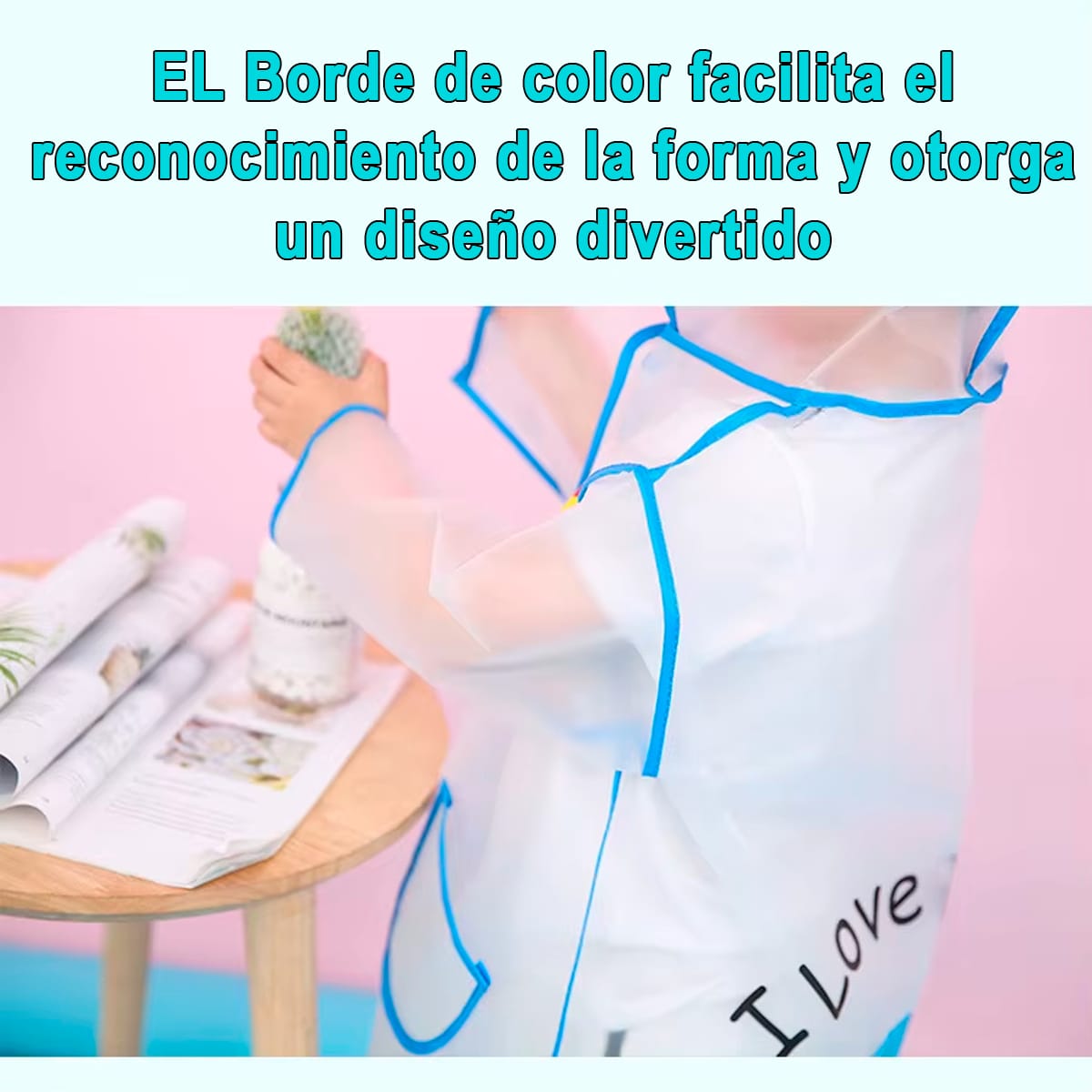 Capa De Lluvia Transparente Bolsillos Para Niños Talla Unica - Imagen 4