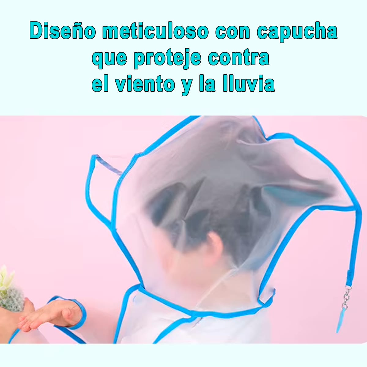 Capa De Lluvia Transparente Bolsillos Para Niños Talla Unica - Imagen 5