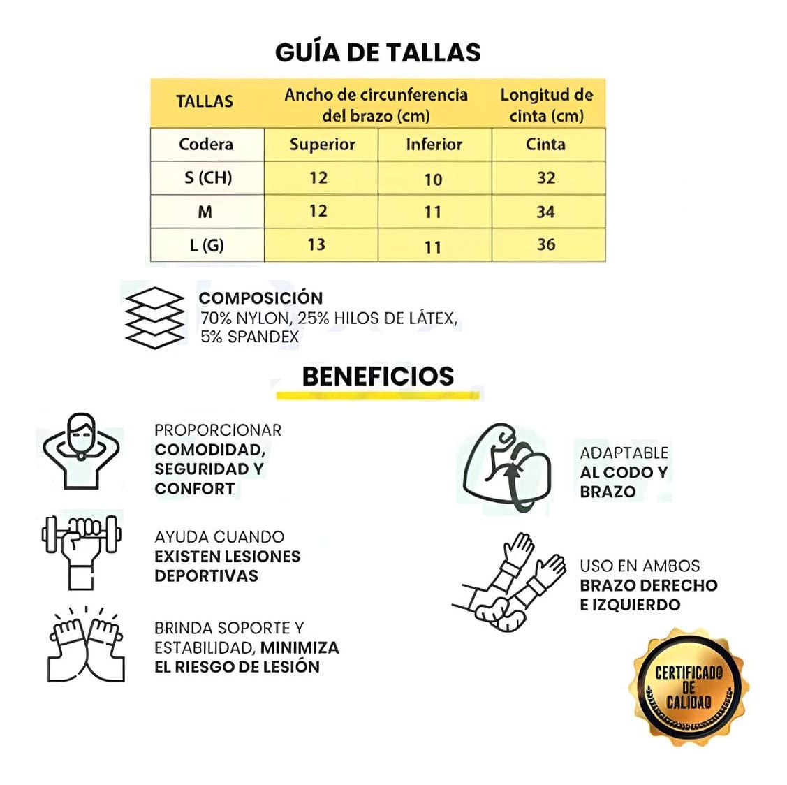Set 2 Coderas Elasticas Compresion Deportiva Gym Y Lesiones - Imagen 7