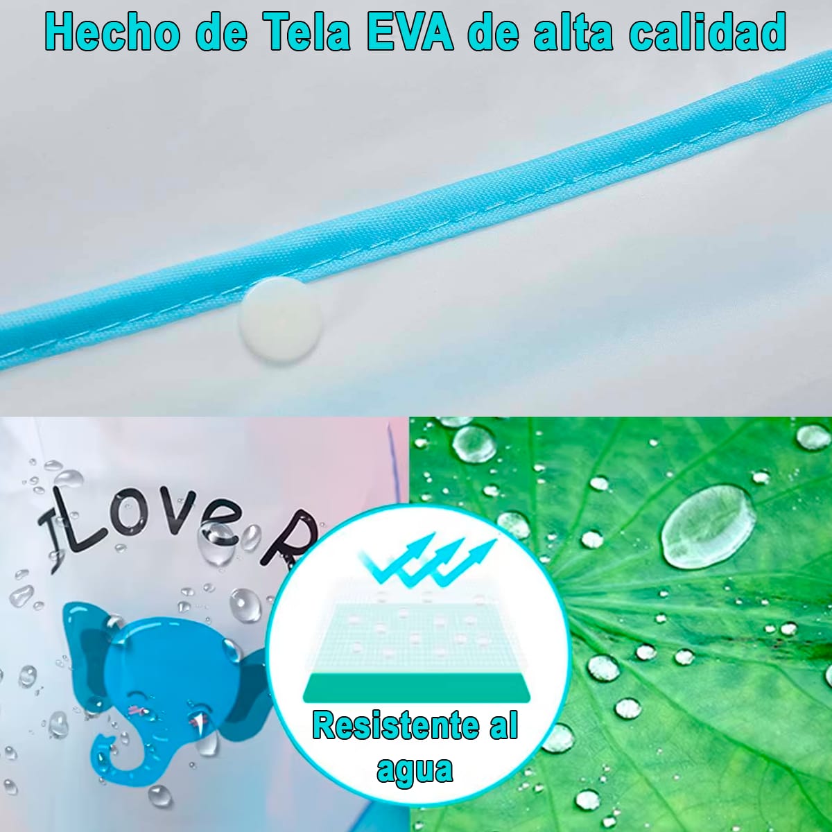 Capa De Lluvia Transparente Bolsillos Para Niños Talla Unica - Imagen 3