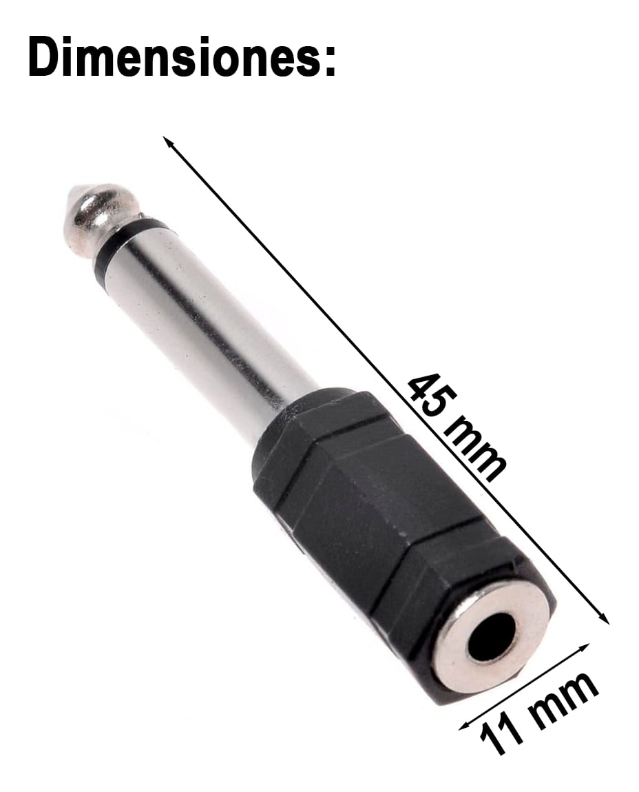 Adaptador Spica 3.5 Mm Hembra A 6.3 Mm Macho X10 Unidades - Imagen 8
